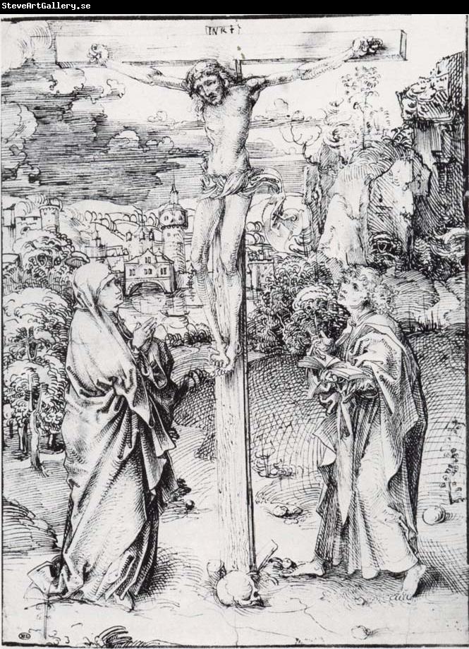 Albrecht Durer Christ on the Cross between the Virgin and St.John